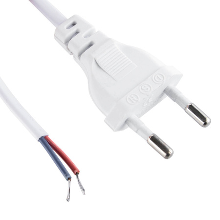 Sznur Przyłączeniowy Kabel 2m 2x 0,5 z Wtyczką BIAŁY