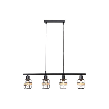 Lampa Wisząca Sufitowa 4x E14 Czarny Industrialny Indiana Rabalux