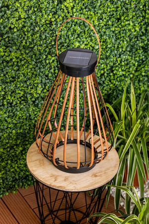 Lampa Solarna LED Zewnętrzna Ogrodowa Stojąca Wisząca Latarenka 3000K IP44 37cm Czujnik Zmierzchu