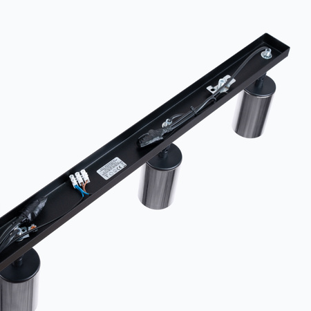 Lampa Sufitowa Oprawa Natynkowa SPOT TUBA Reflektor 4x GU10 Tubularna Czarna Chrom Nowoczesna Winx Sollux