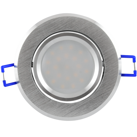 Oprawa sufitowa podtynkowa SUN OLAL srebrny szczotkowany alu GOLDLUX (Polux) + LED GU10 3,5w