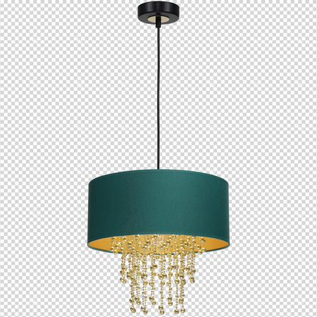 Lampa wisząca ALMERIA 1xE27 Elegancka Sznury Korali Zielona MLP6451 Milagro Metal + Tworzywo sztuczne+ Tkanina