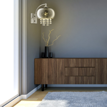 Kinkiet w stylu glamour z kryształkami MiLAGRO STARLIGHT 3x E14 galaktyka crystal