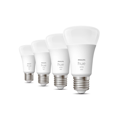 4x Żarówka LED E27 A60 9W = 60W 800lm 2700K Biała Ciepła SMART Inteligentna Bluetooth ZigBee White Philips HUE