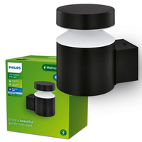 Kinkiet Ogrodowy Lampa Elewacyjna Zewnętrzna LED 6W 750lm 4000K Czarna Laven Philips