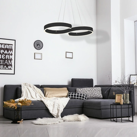 Lampa wisząca INFINITY BLACK 60W Nieskończoność Oryginalna Czarna ML5479 Milagro Metal + Tworzywo Sztuczne