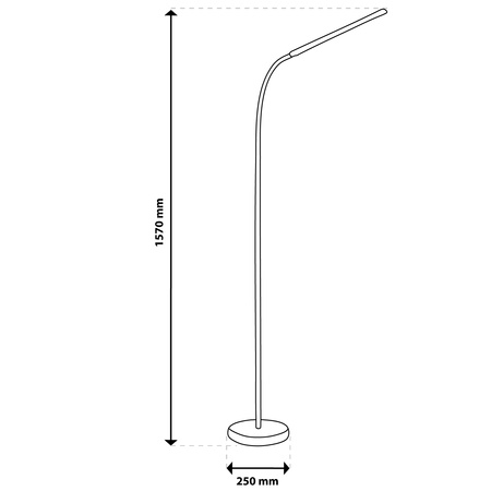 Lampa Stojąca Podłogowa Stołowa LED 14W CCT Ściemnialna z Regulacją Wysokości LONGA 2 Biała LUMILED