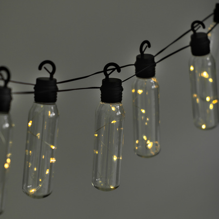 Girlanda Solarna Ogrodowa 10x LED Łańcuch Świetlny Ozdobne Kuleczki 3.8m Ciepła