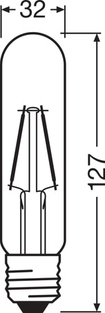 Żarówka LED Dekoracyjna Tubularna E27 2.5W = 20W 200lm 2000K Ciepła 300° Vintage 1906 Osram