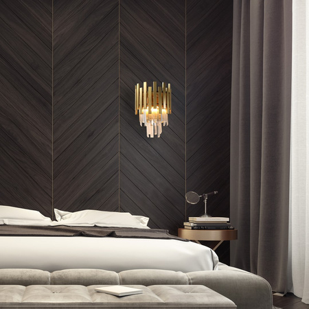 Lampa Ścienna Kinkiet ASPEN Złota 2xE14 Milagro