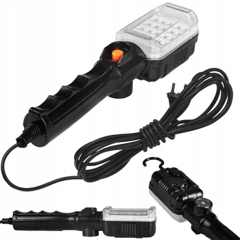 Latarka Warsztatowa Lampa Garażowa LED 230V 12W 960lm Magnes Haczyk na Kablu 5m MasterLED