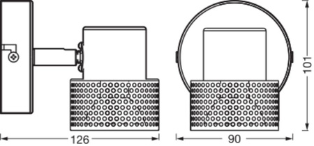 Lampa LED Ścienna Sufitowa Kinkiet Oprawa Natynkowa 3.4W 230lm 3000K Ciepła Ściemnialna Dekoracyjna Czarny Spot Cork Ledvance
