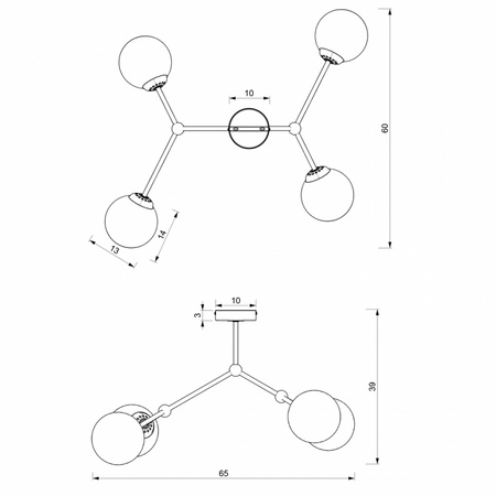 Lampa Sufitowa JOY Biała 4xE14 Milagro