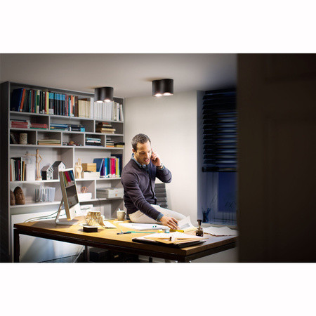 Oprawa Sufitowa Natynkowa LED Spot Pillar Czarny 2x4.2W CCT PHILIPS HUE Bluetooth Zigbee + Przełącznik Dimmer Switch