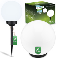 Lampa Solarna Ogrodowa LED 6500K IP44 25cm Wbijana Biała Kulka ATRIS LUMILED