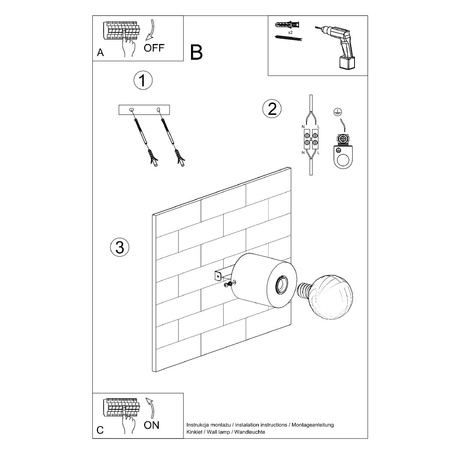 Lampa Ścienna Oprawa Natynkowa Kinkiet E27 Cylindryczna Brązowa Skandynawska Salgado Sollux