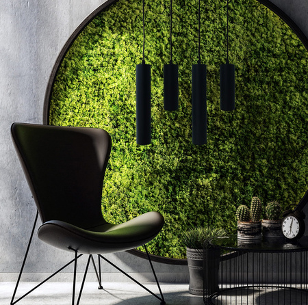 Lampa Wisząca Sufitowa 1xGU10 CIRUS SLIM Zwis Tuba Czarna 29cm