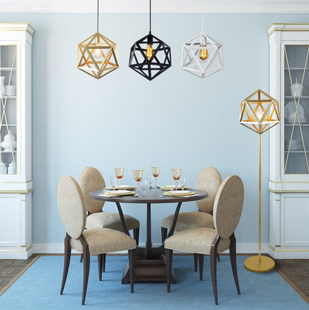 Lampa Podłogowa LED Oprawa Stojąca 20W Złota Denmark Sanico Goldlux