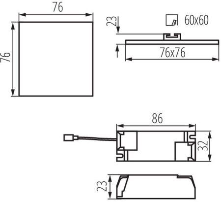 Oprawa Sufitowa Podtynkowa AREL LED 6W 450lm 3000K Ciepła Kanlux