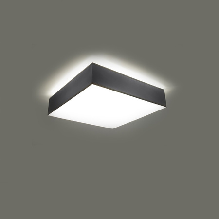 Lampa Sufitowa Plafon E27 Kwadratowa Szara Minimalistyczna Horus Sollux
