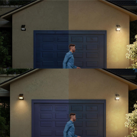 Lampa Solarna Naświetlacz Solarny LED 8.2W 1000lm 3000K Ciepła IP44 Czarny z Czujnikiem Ruchu Fyns Philips