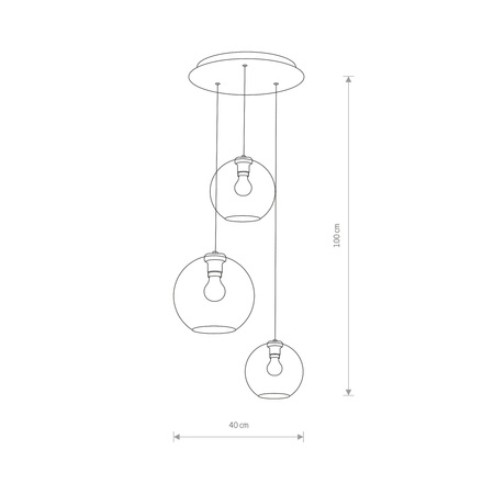 Lampa Sufitowa Wisząca 3x E27 Czarna VETRO 7641 Nowodvorski