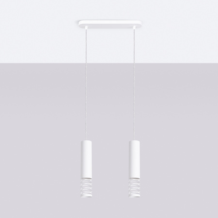 Lampa Wisząca Sufitowa 2x GU10 Biała LAMI Ocean Green SL.1687 Sollux