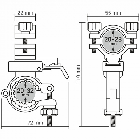 Uchwyt Rowerowy na Kierownicę do Lampy Latarki Uniwersalny VIDEX