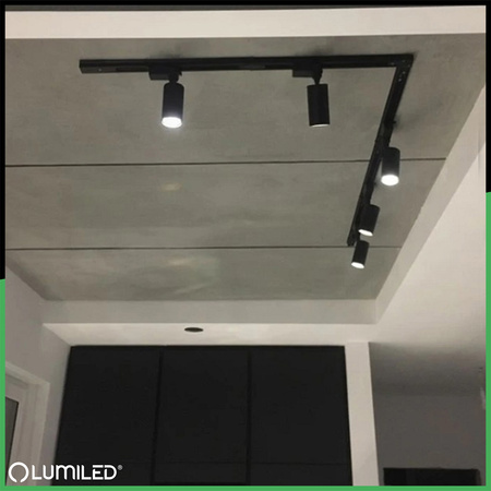 Zestaw Szyna Oświetleniowa Szynoprzewód 1,5m + 3x Reflektor Szynowy SAGI GU10 Czarno Złoty LUMILED