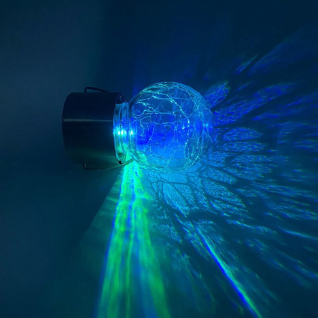 Lampa ogrodowa LED solarna wisząca KULKA LED RGB szklana czarna efekt pękniętego szkła