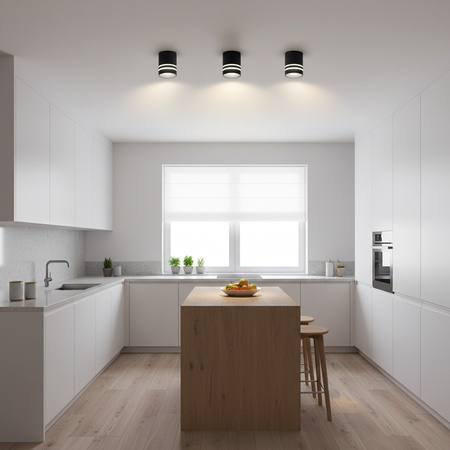 Oprawa Natynkowa HALOGENOWA Spot Tuba ARISA GU10 Okrągła Czarna 80mm LUMILED