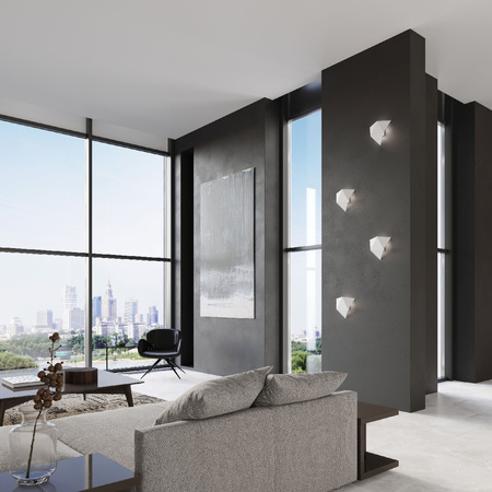 Lampa Ścienna Kinkiet 2x G9 Wielokątny Biała Nowoczesna Solido Sollux