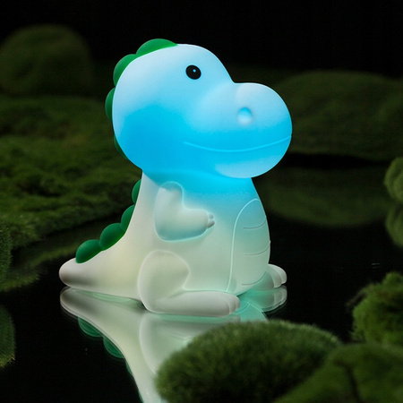 Lampka Nocna Dekoracyjna Dinozaur Dziecięca LED 2.5W 25lm 3000K Ciepła RGB 360° Biała Masterled