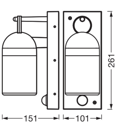 Kinkiet Ogrodowy Lampa Elewacyjna Zewnętrzna LED z Czujnikiem Ruchu Szary IP65 Endura Osram