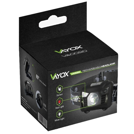 Latarka Czołowa LED Akumulatorowa z czujnikiem ruchu XM-L Q5 3W VA0020 VAYOX