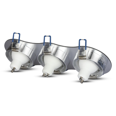 Oprawa Sufitowa Podtynkowa 3xGU10 Okrągła Aluminium VT-784 V-TAC