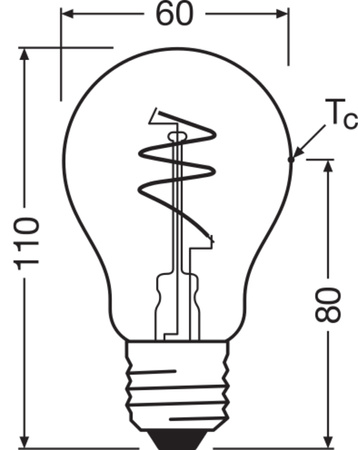 Żarówka LED Dekoracyjna A60 E27 4.9W = 40W 470lm 2200K Ciepła CRI90 300° Vintage 1906 Osram