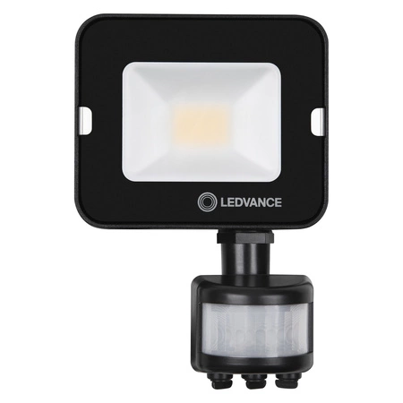 Naświetlacz LED 10W 900lm 3000K IP65 Czarny z czujnikiem ruchu i zmierzchu LEDVANCE COMPACT V