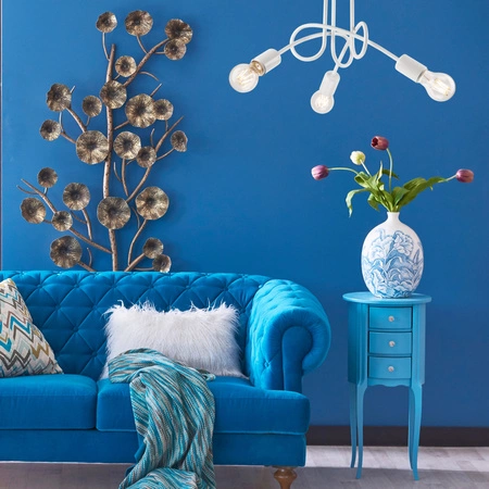 Lampa Sufitowa CAMILLA 3xE27 Biała Loftowa LM-3.79 Lamkur