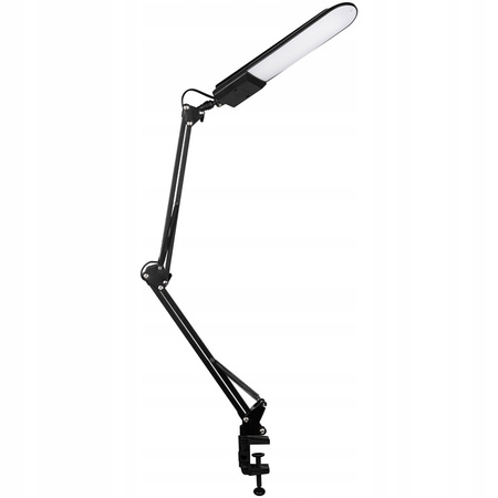 Lampka Biurkowa Kreślarska LED 7W 480lm 4500K 120° Czarna z Uchwytem
