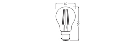 Żarówka LED A60 B22d 5.9W = 60W 806lm 2700K Ciepła 300° Filament STAR CLASSIC Osram
