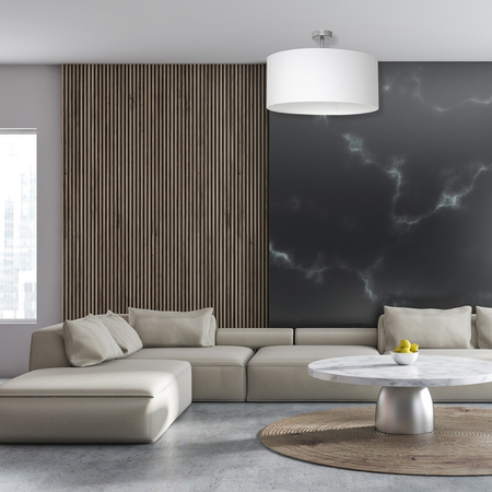 Lampa Sufitowa CASINO 1xE27 Biała Chrom Abażur Milagro