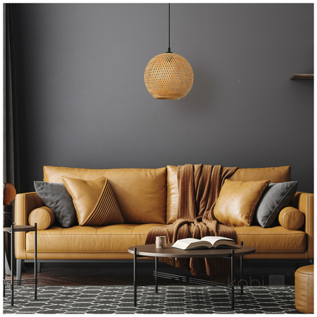 Lampa Wisząca Dekoracyjna Zwis Bambusowa E27 Boho Bitavia Kobi