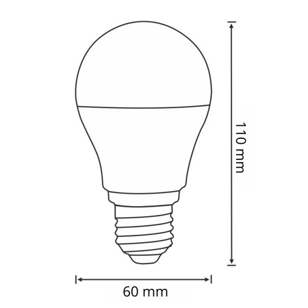 Żarówka LED E27 A60 8W = 60W 720lm 3000K Ciepła 360° GOLDLUX (Polux) Mikrofalowy Czujnik Ruchu + Zmierzchu