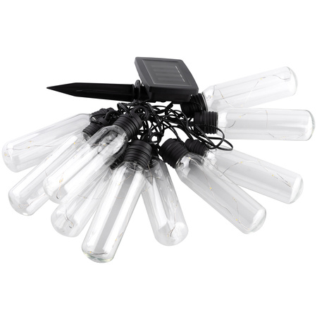 Girlanda Solarna Ogrodowa 10x LED Łańcuch Świetlny Ozdobne Kuleczki 3.8m Ciepła