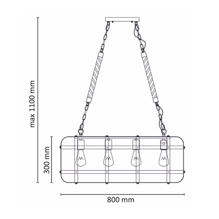 LAMPA Wisząca SUFITOWA KLATKA 4xE27 Czarno-złota GOLDLUX (Polux)
