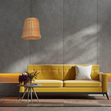 Lampa Wisząca Sufitowa VIMINI 1xE27 Brązowa Wiklinowa Milagro