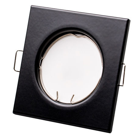 Oprawa HALOGENOWA Podtynkowa Stała Kwadrat PAVO Czarna Blacha MR16 GU10