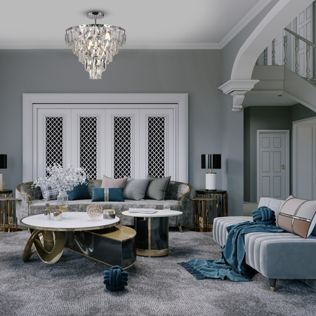 Lampa Sufitowa Żyrandol CHELSEA Chrom 6xE14 Milagro