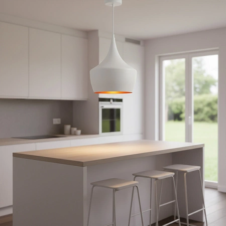 Lampa Wisząca Sufitowa Żyrandol IL MIO MODERN P-306B E27 Biało-Złota - GOLDLUX (Polux)